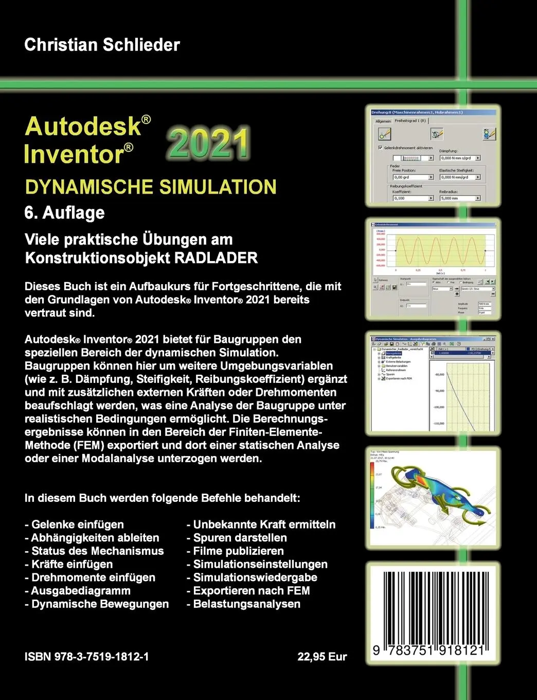 Rückseite: 9783751918121 | Autodesk Inventor 2021 - Dynamische Simulation | Christian Schlieder