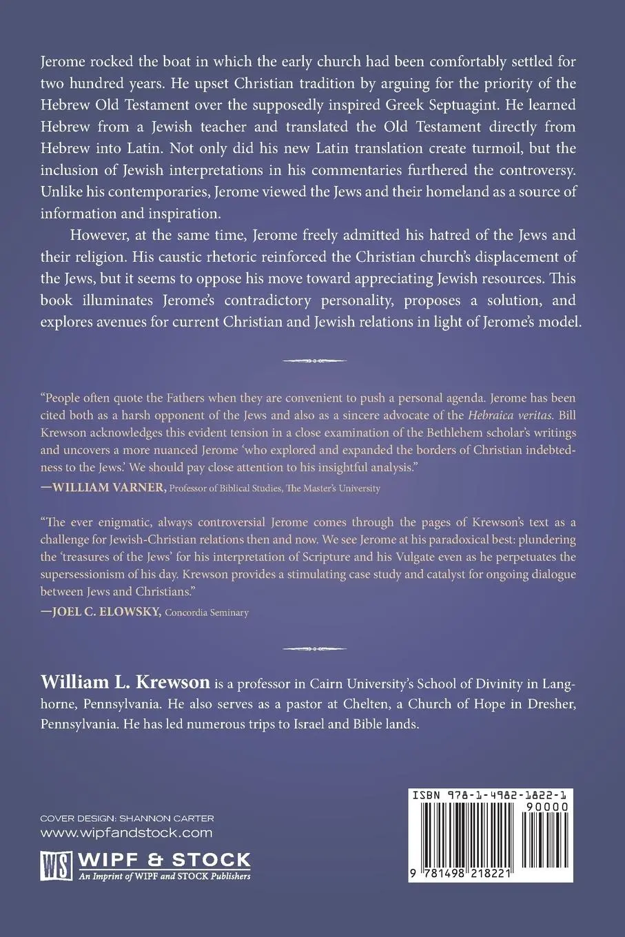 Rückseite: 9781498218221 | Jerome and the Jews | William L. Krewson | Taschenbuch | Englisch