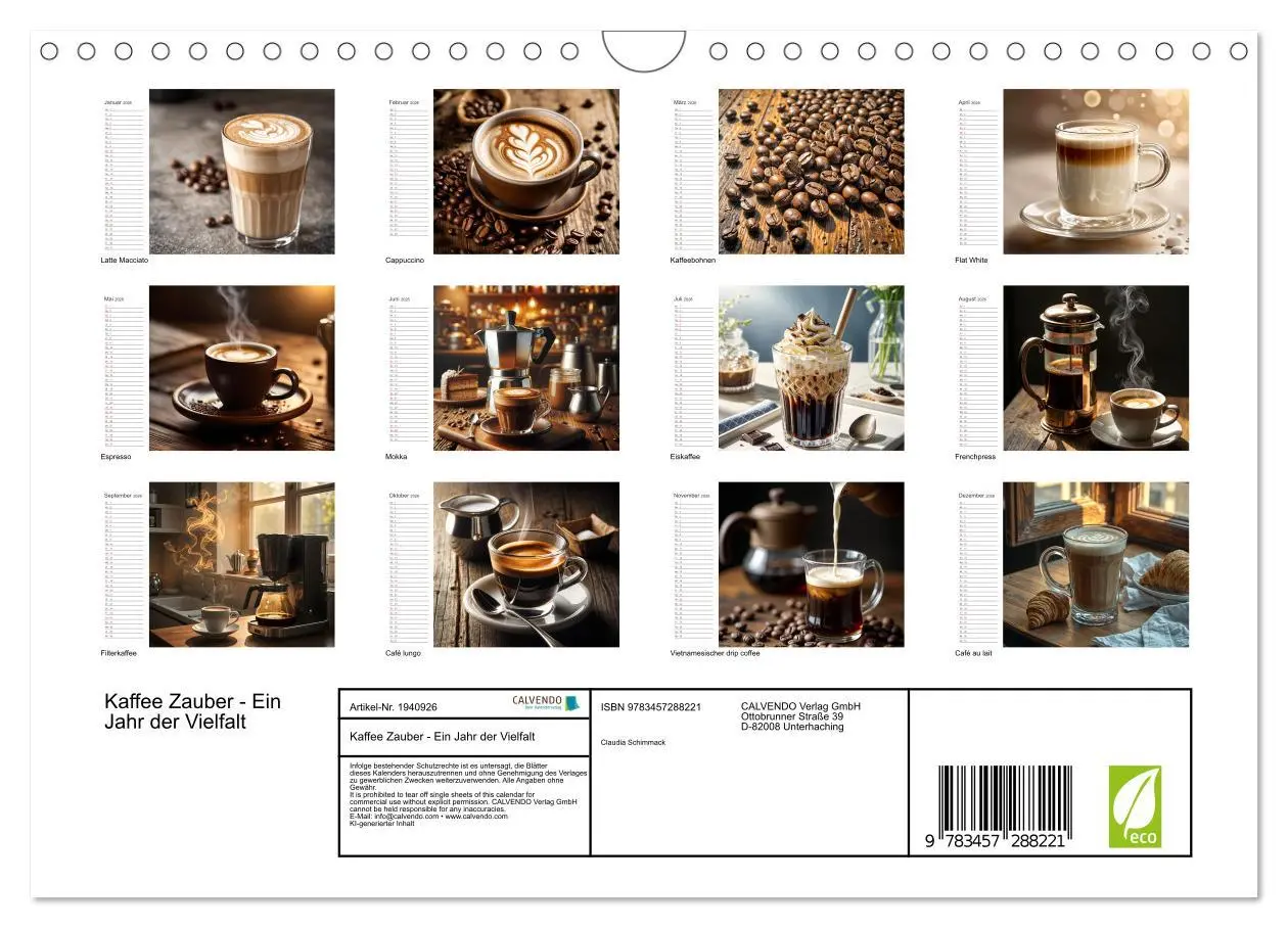 Bild: 9783457288221 | Kaffee Zauber - Ein Jahr der Vielfalt (Wandkalender 2026 DIN A4...