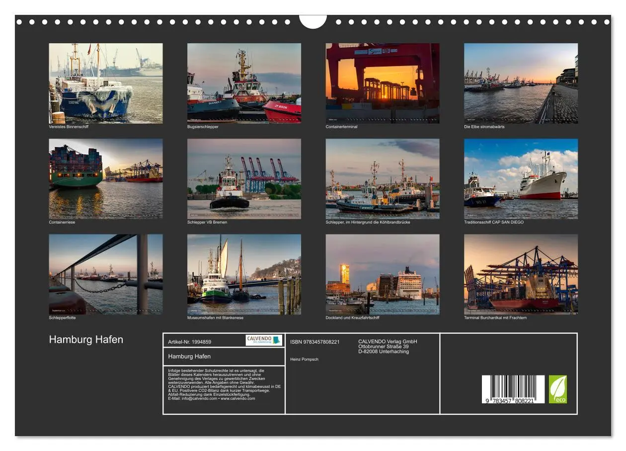 Bild: 9783457808221 | Hamburg Hafen (Wandkalender 2026 DIN A3 quer), CALVENDO Monatskalender