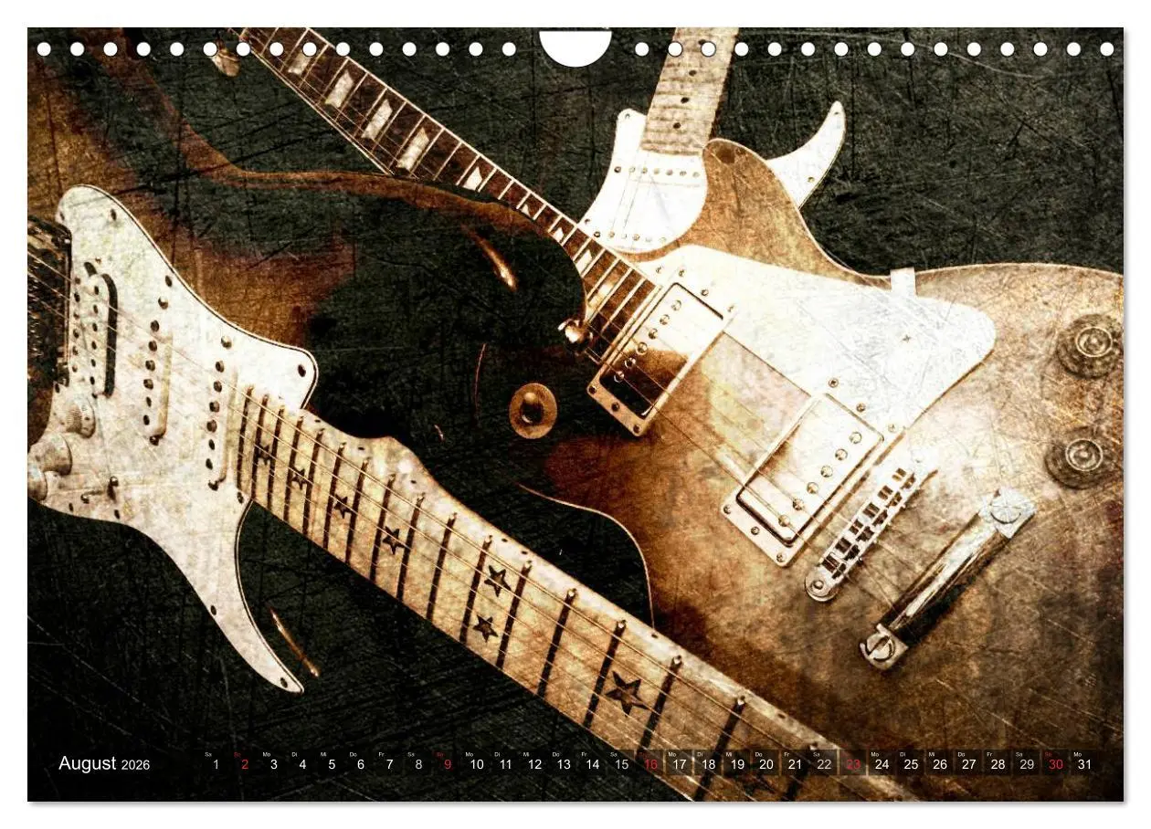 Bild: 9783516138221 | GITARREN Vintage Art (Wandkalender 2026 DIN A4 quer), CALVENDO...