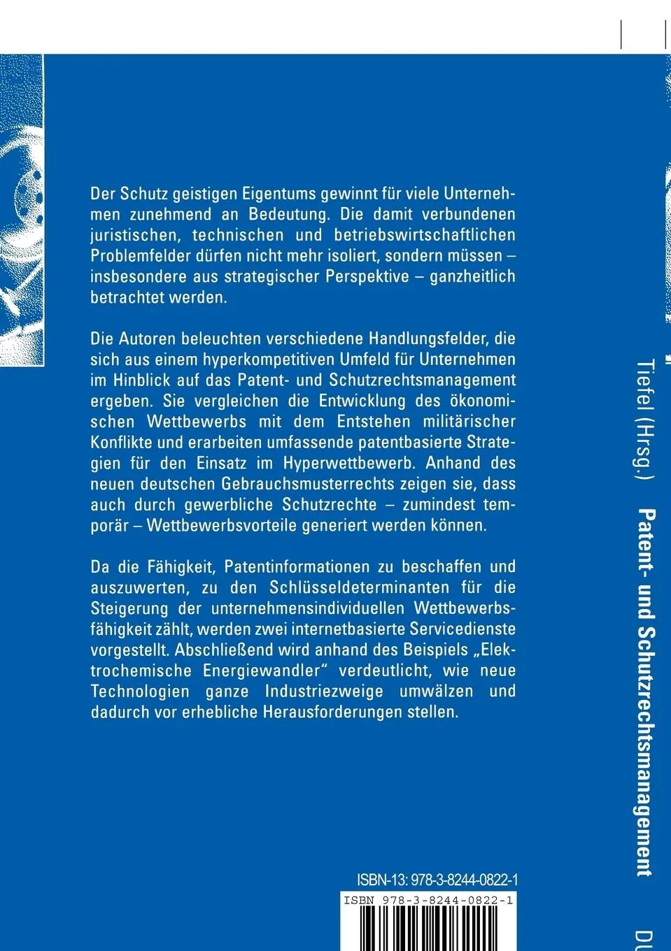 Rückseite: 9783824408221 | Patent- und Schutzrechtsmanagement in Zeiten des Hyperwettbewerbs