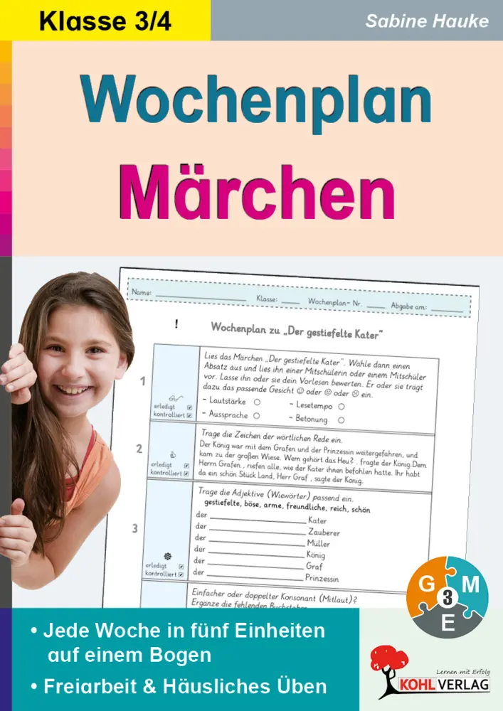 Cover: 9783956868221 | Wochenplan Märchen 3/4 | Sabine Hauke | Taschenbuch | 64 S. | Deutsch