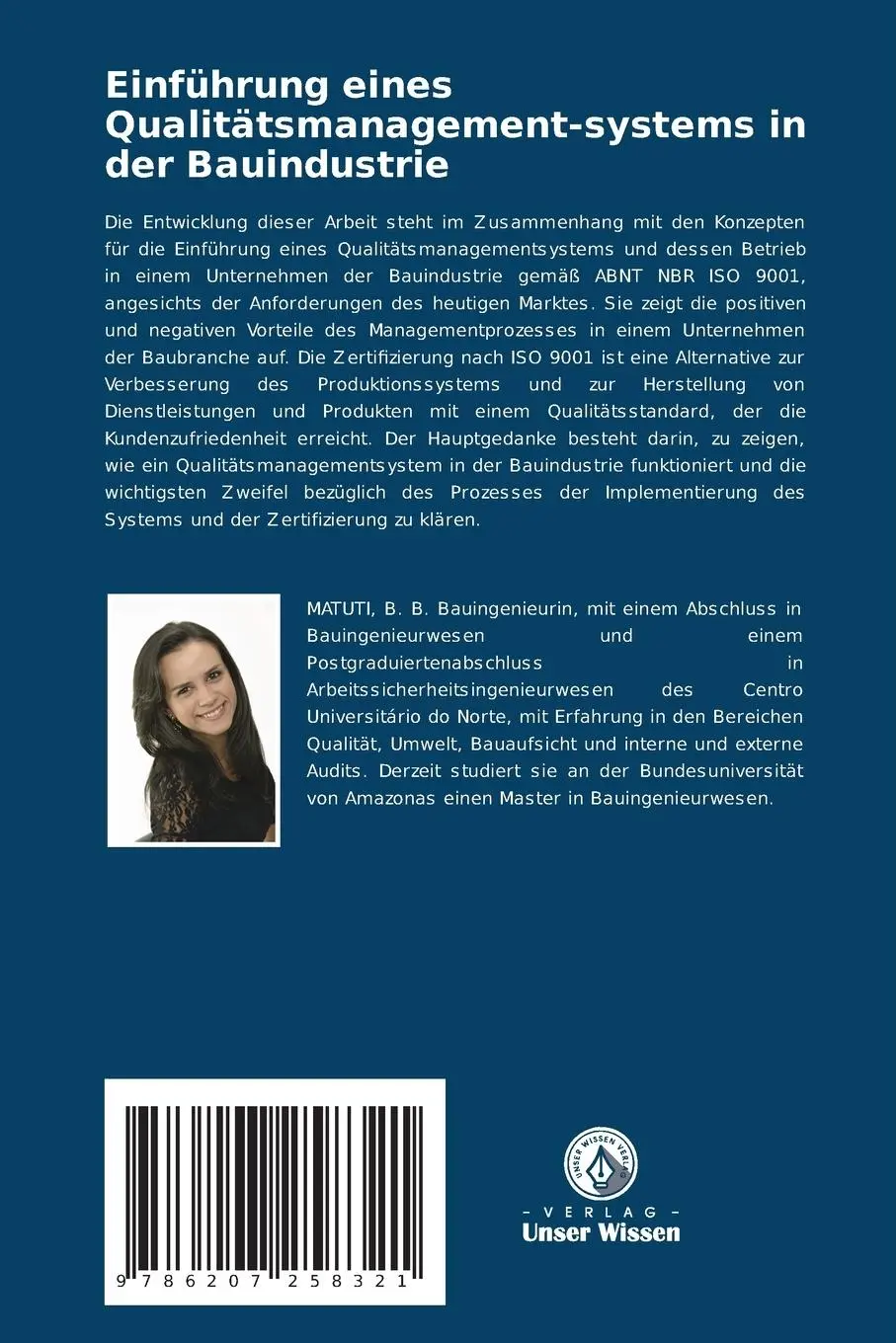 Rückseite: 9786207258321 | Einführung eines Qualitätsmanagement-systems in der Bauindustrie