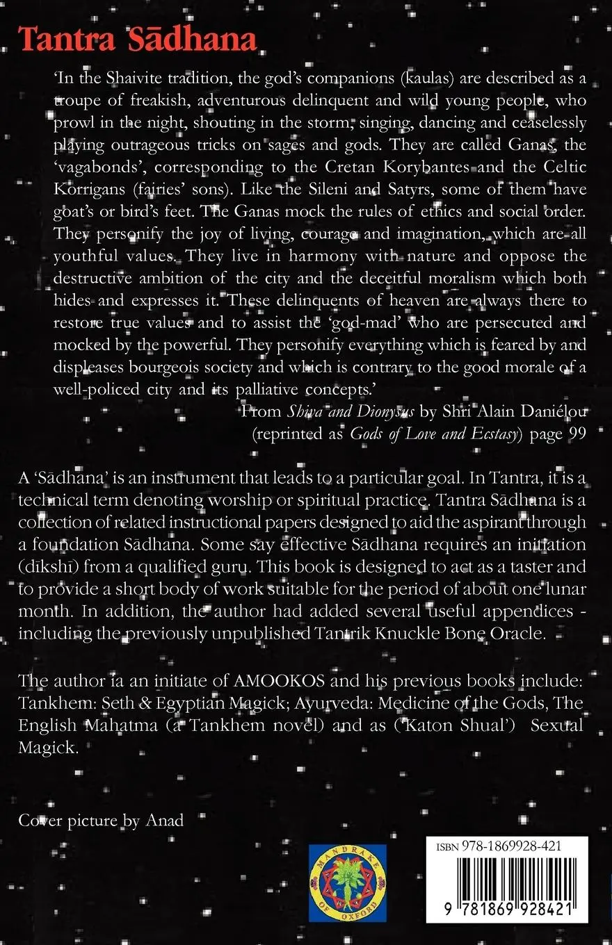 Rückseite: 9781869928421 | Tantra Sadhana | A Practical Introduction to Kaula Magick | Morgan
