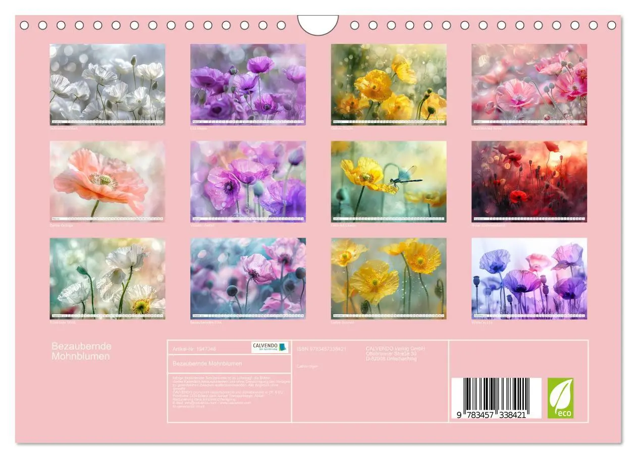 Bild: 9783457338421 | Bezaubernde Mohnblumen (Wandkalender 2026 DIN A4 quer), CALVENDO...