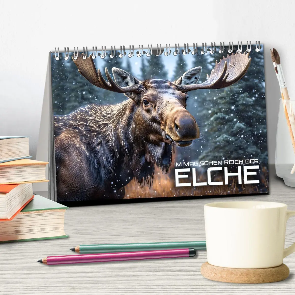 Bild: 9783457408421 | Im magischen Reich der Elche (Tischkalender 2026 DIN A5 quer),...