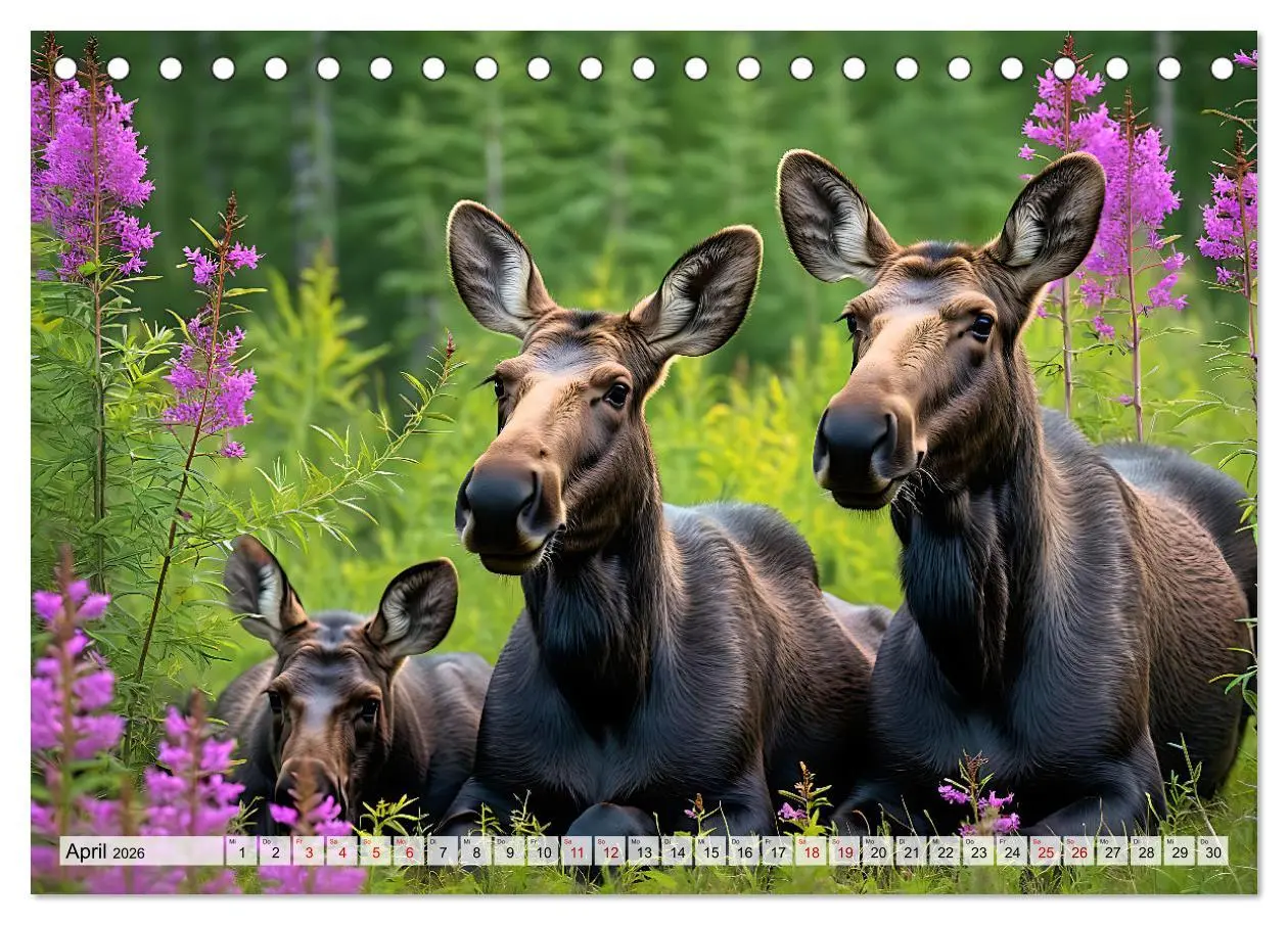 Bild: 9783457408421 | Im magischen Reich der Elche (Tischkalender 2026 DIN A5 quer),...