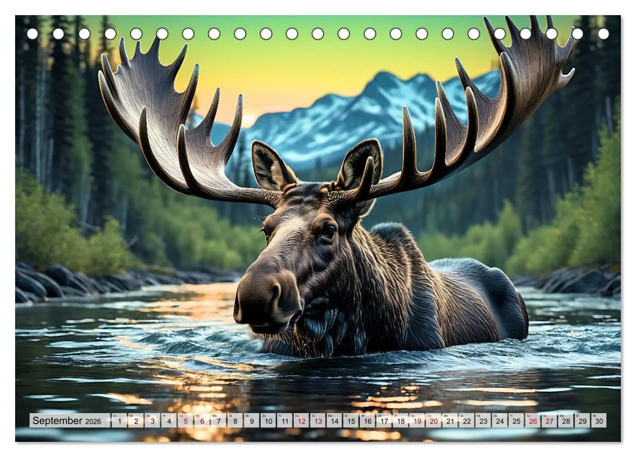 Bild: 9783457408421 | Im magischen Reich der Elche (Tischkalender 2026 DIN A5 quer),...