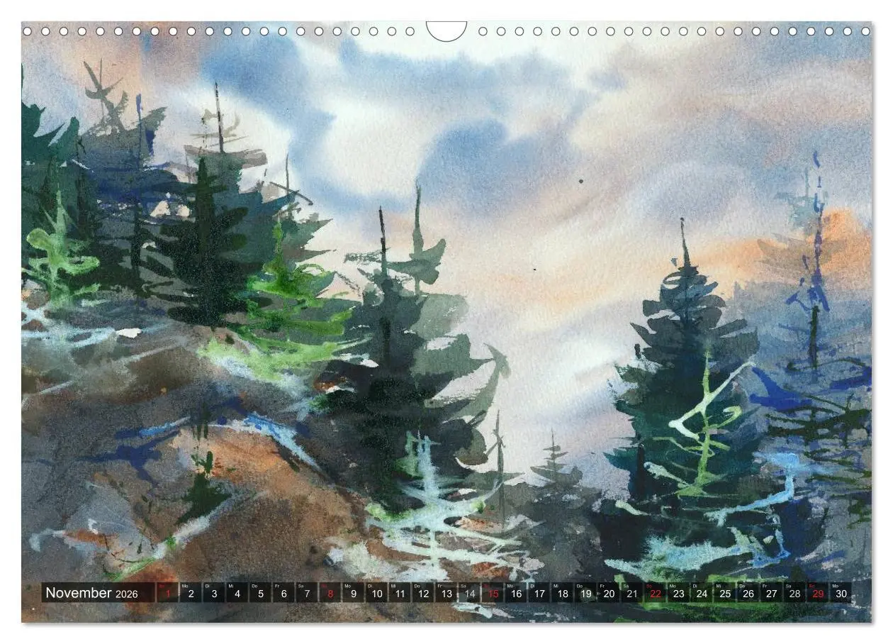 Bild: 9783457958421 | Landschaft in Aquarell (Wandkalender 2026 DIN A3 quer), CALVENDO...