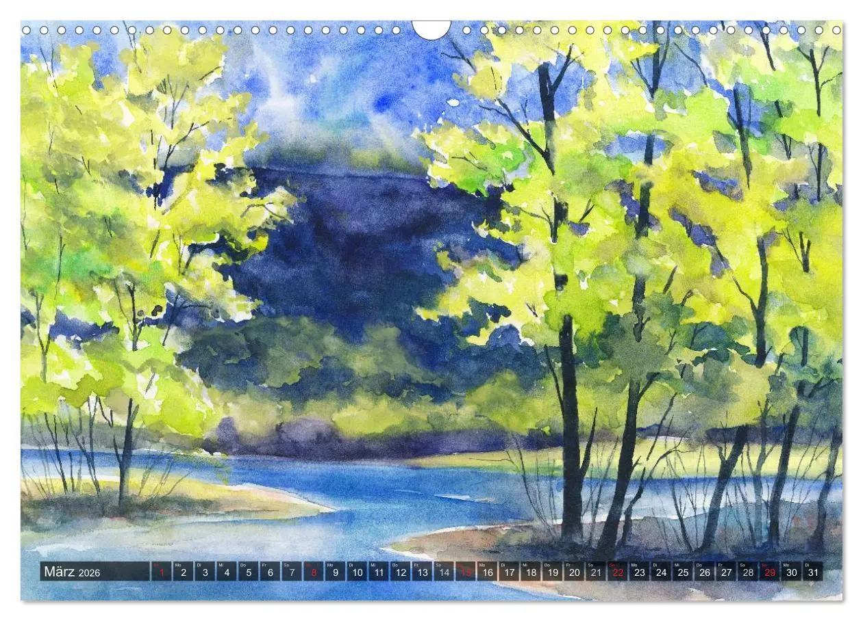 Bild: 9783457958421 | Landschaft in Aquarell (Wandkalender 2026 DIN A3 quer), CALVENDO...