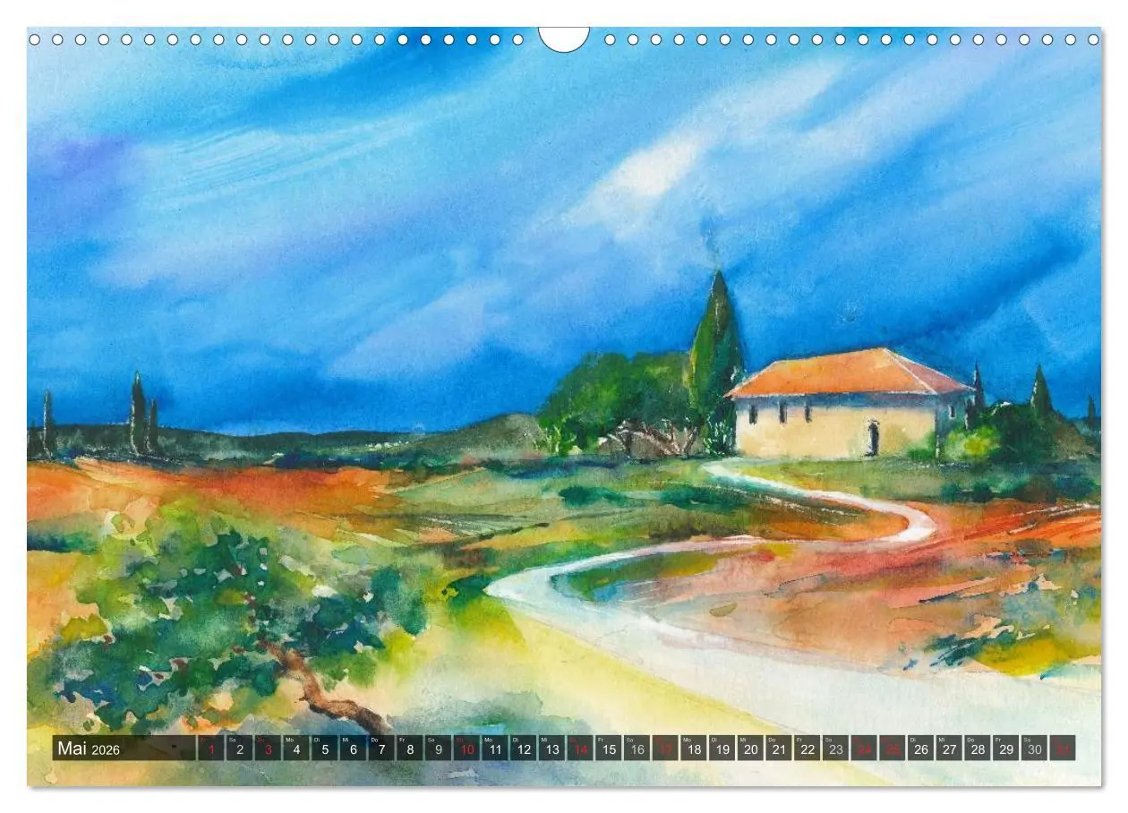 Bild: 9783457958421 | Landschaft in Aquarell (Wandkalender 2026 DIN A3 quer), CALVENDO...