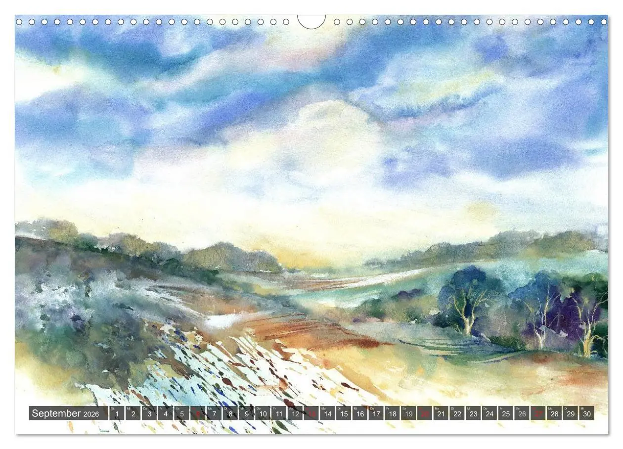 Bild: 9783457958421 | Landschaft in Aquarell (Wandkalender 2026 DIN A3 quer), CALVENDO...