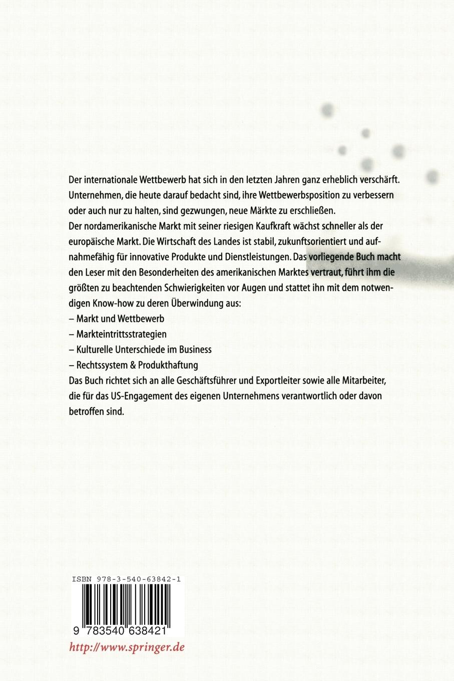 Rückseite: 9783540638421 | Amerikageschäfte mit Erfolg | Helmut Kohlert (u. a.) | Taschenbuch