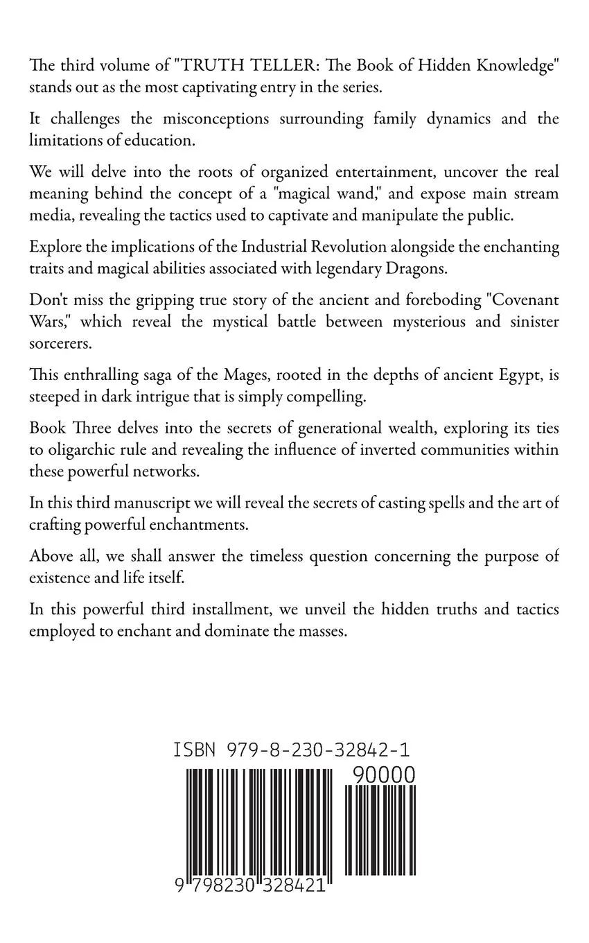 Rückseite: 9798230328421 | Truth Teller Trilogy | Book Three | Di Nessuno (u. a.) | Taschenbuch