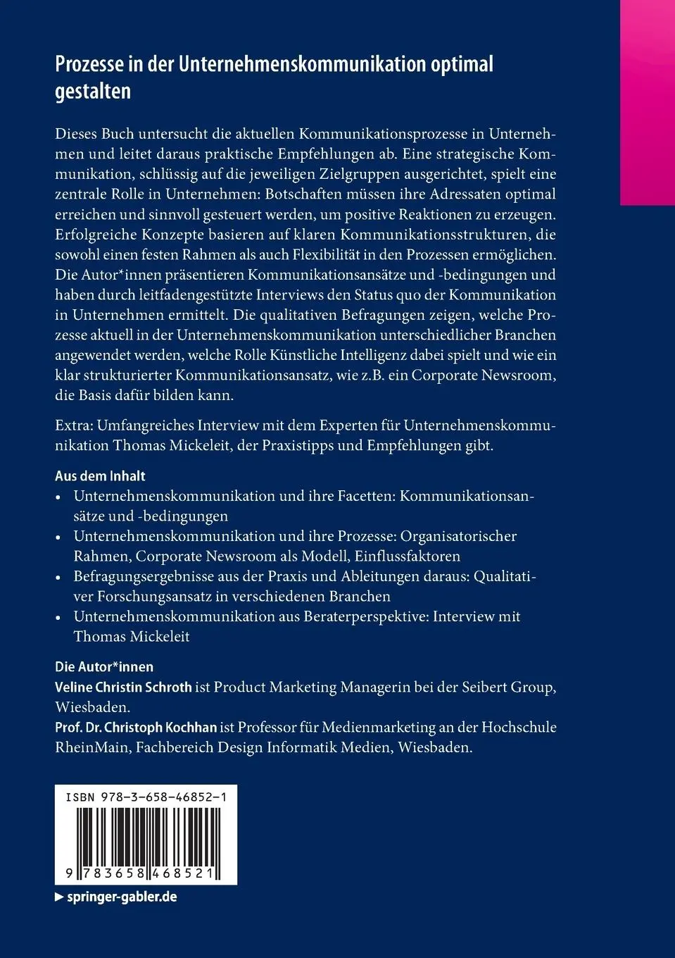 Rückseite: 9783658468521 | Prozesse in der Unternehmenskommunikation optimal gestalten | Buch