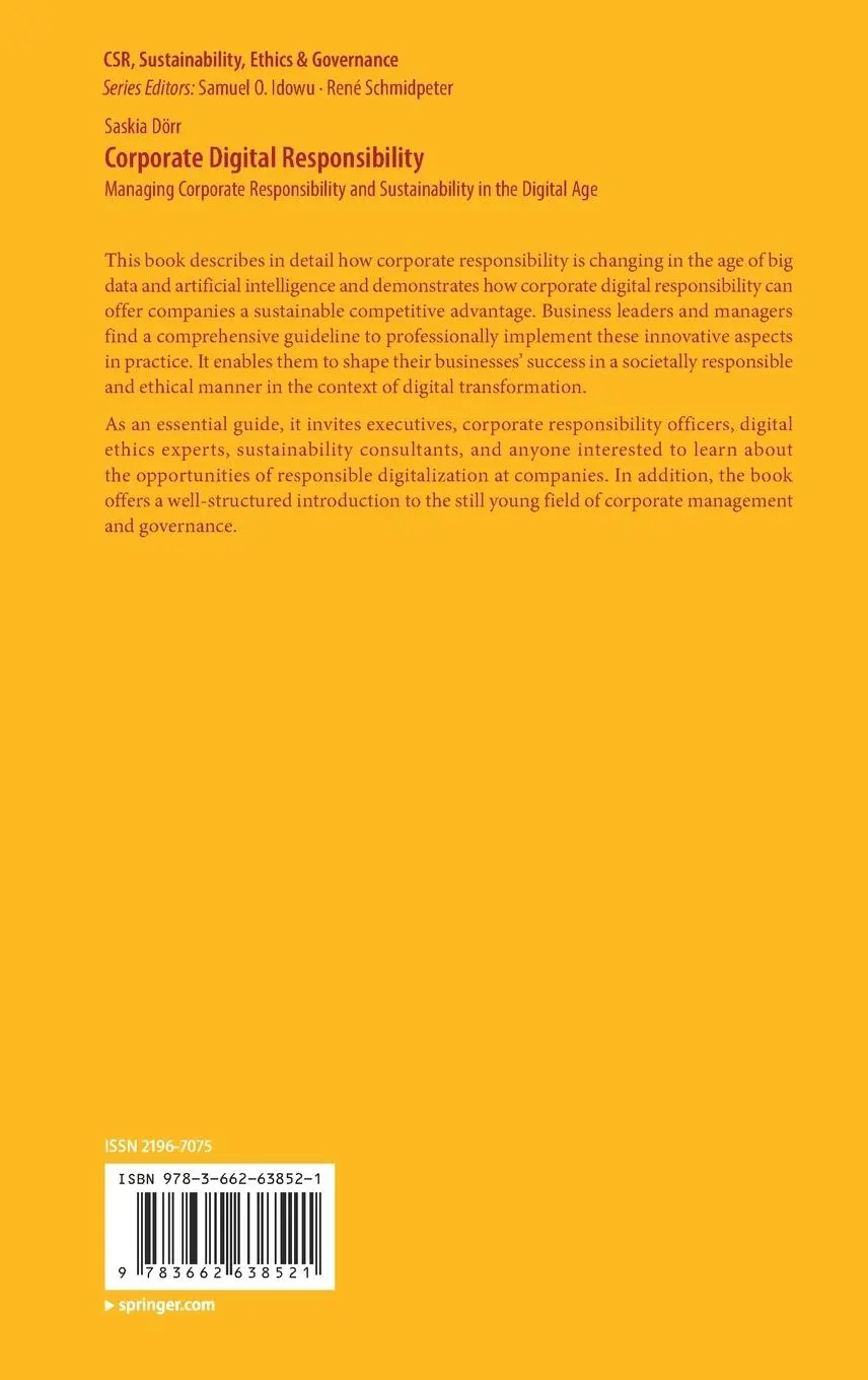 Rückseite: 9783662638521 | Corporate Digital Responsibility | Saskia Dörr | Buch | xxiv | 2021