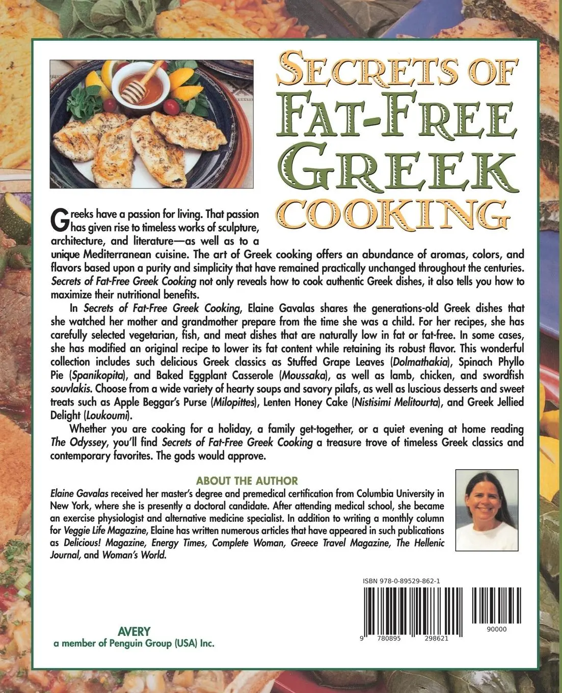 Rückseite: 9780895298621 | Secrets of Fat-free Greek Cooking | Elaine Gavalas | Taschenbuch