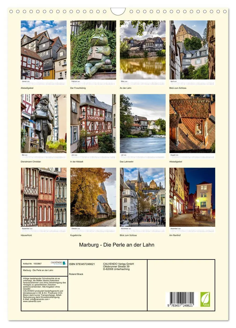 Bild: 9783457248621 | Marburg - Die Perle an der Lahn (Wandkalender 2026 DIN A3 hoch),...