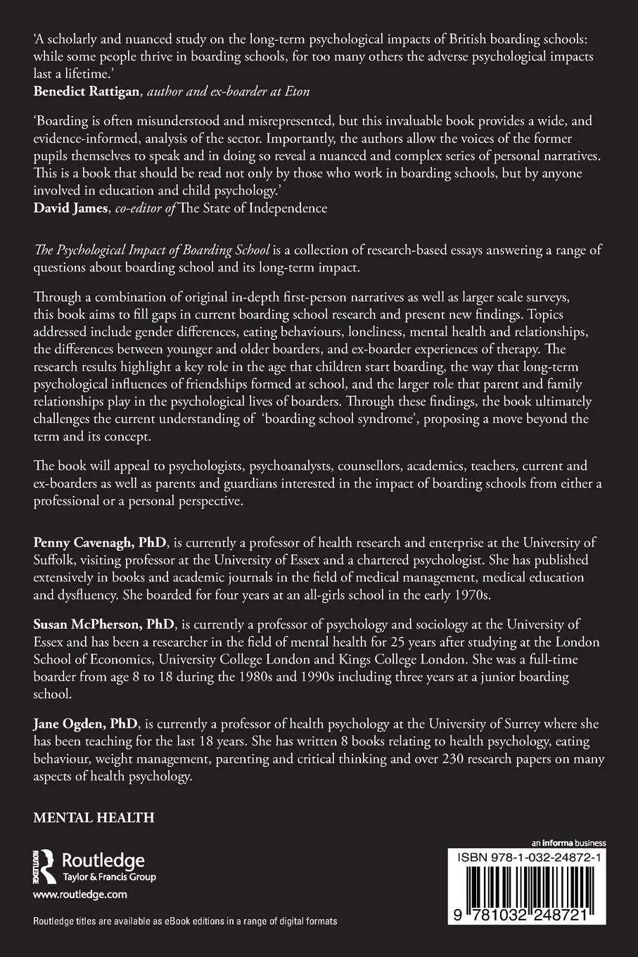Rückseite: 9781032248721 | The Psychological Impact of Boarding School | The Trunk in the Hall