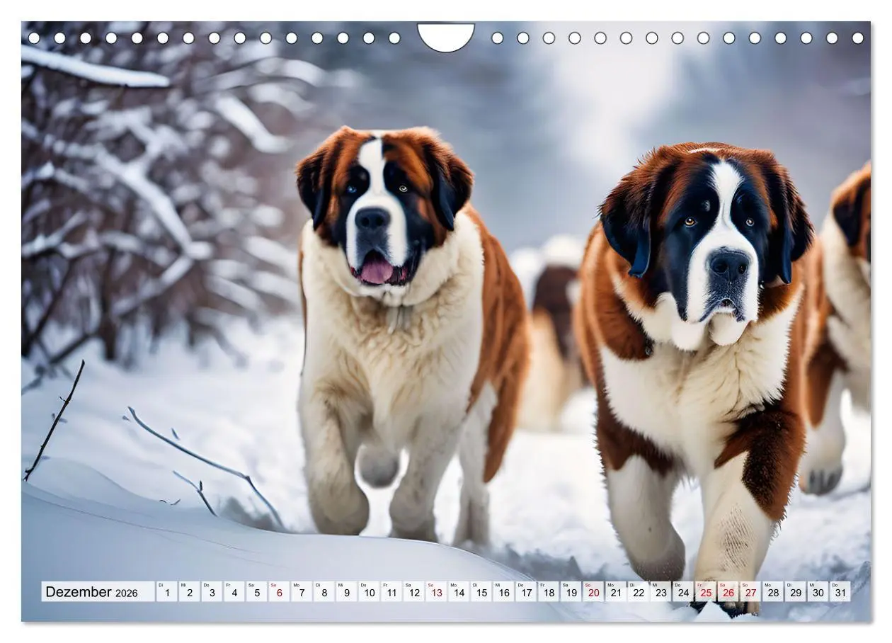Bild: 9783457308721 | Gigant Bernhardiner (Wandkalender 2026 DIN A4 quer), CALVENDO...
