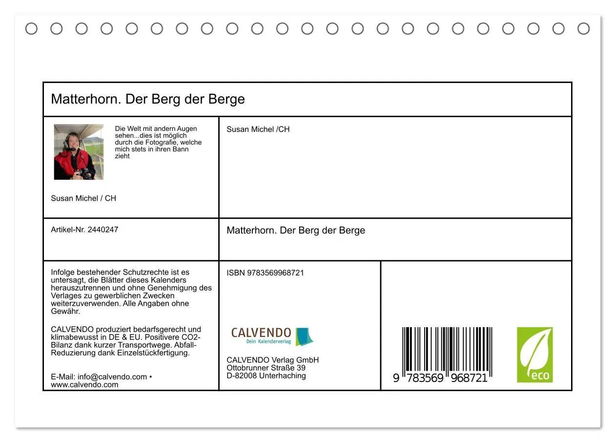 Bild: 9783569968721 | Matterhorn. Der Berg der Berge (Tischkalender 2027 DIN A5 quer),...