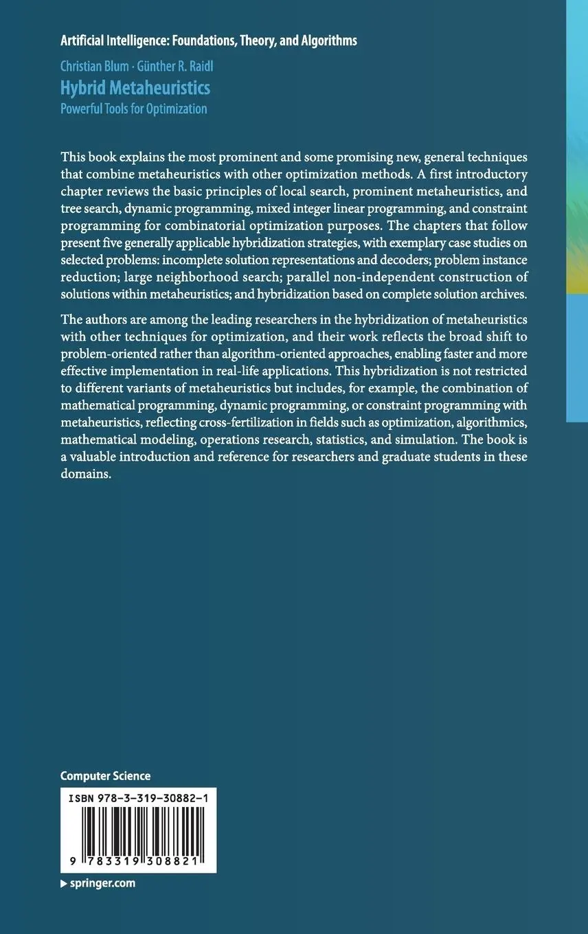 Rückseite: 9783319308821 | Hybrid Metaheuristics | Powerful Tools for Optimization | Buch | xvi