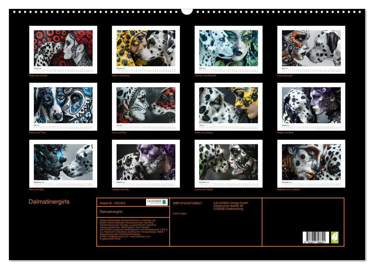 Bild: 9783457398821 | Dalmatinergirls (Wandkalender 2026 DIN A2 quer), CALVENDO...