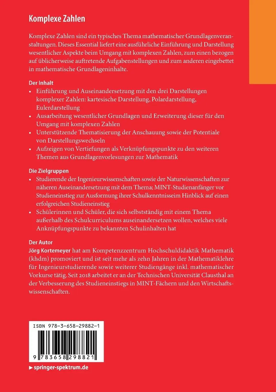 Rückseite: 9783658298821 | Komplexe Zahlen | Eine Einführung für Studienanfänger*innen | Buch