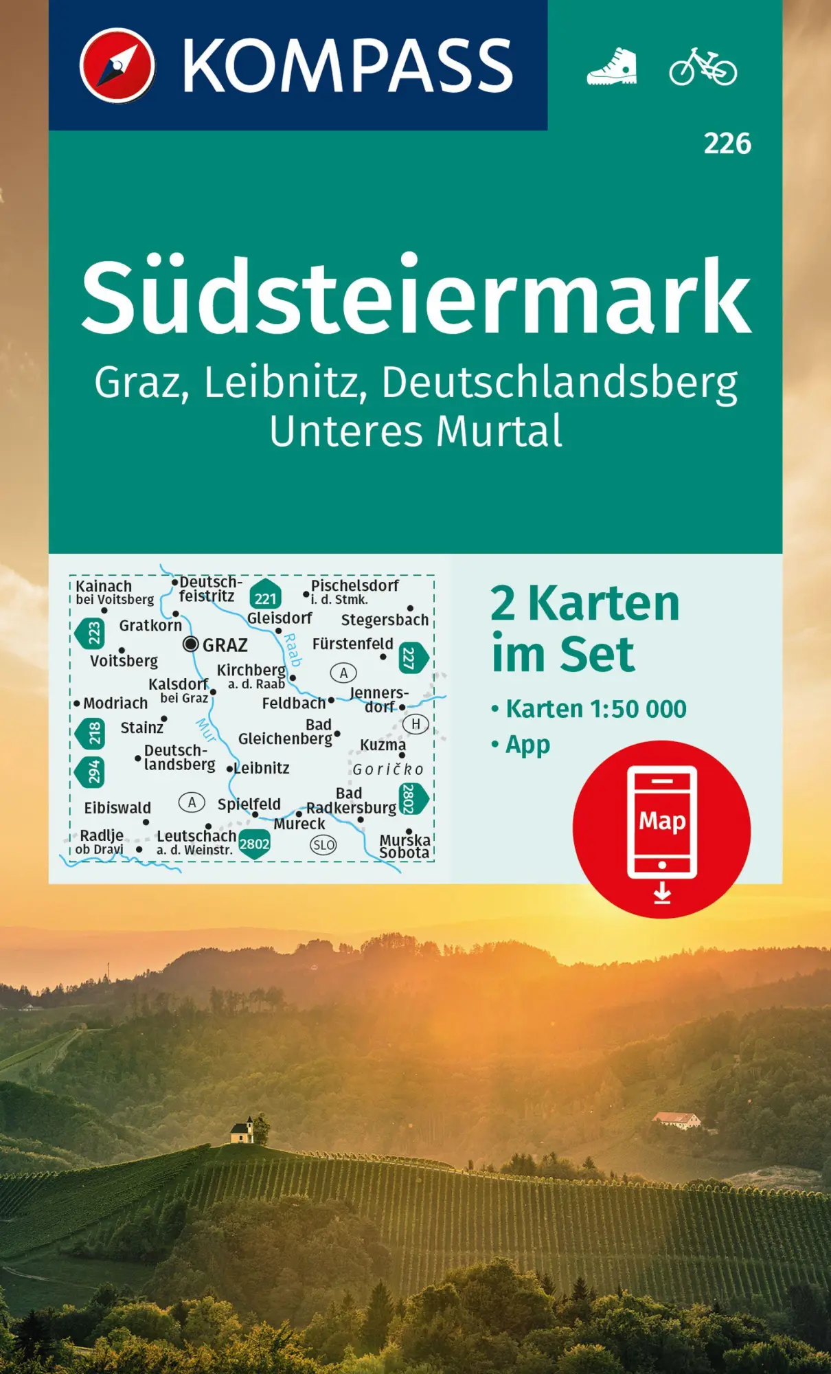 Cover: 9783991218821 | KOMPASS Wanderkarten-Set 226 Südsteiermark, Graz, Leibnitz,...