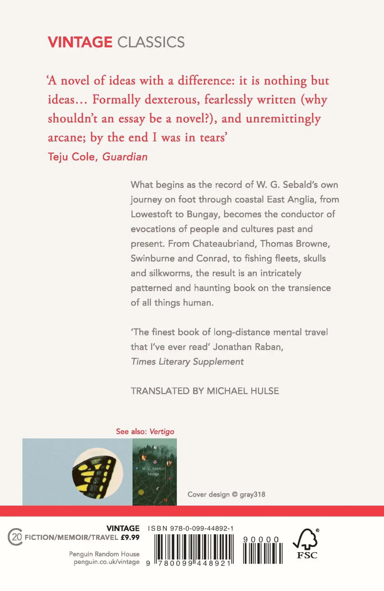 Rückseite: 9780099448921 | The Rings of Saturn | W. G. Sebald | Taschenbuch | Vintage Classics