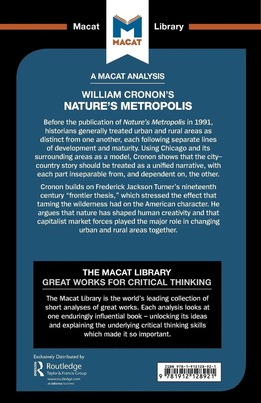 Rückseite: 9781912128921 | An Analysis of William Cronon's Nature's Metropolis | Cheryl Hudson