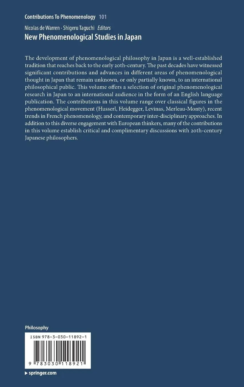 Rückseite: 9783030118921 | New Phenomenological Studies in Japan | Shigeru Taguchi (u. a.) | Buch