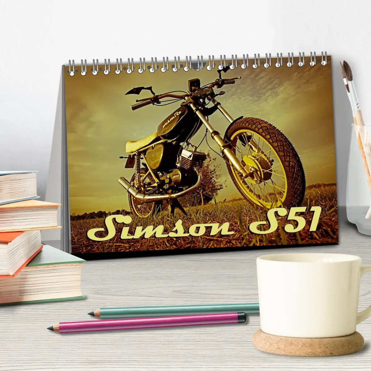 Bild: 9783516098921 | Simson S51 (Tischkalender 2026 DIN A5 quer), CALVENDO Monatskalender