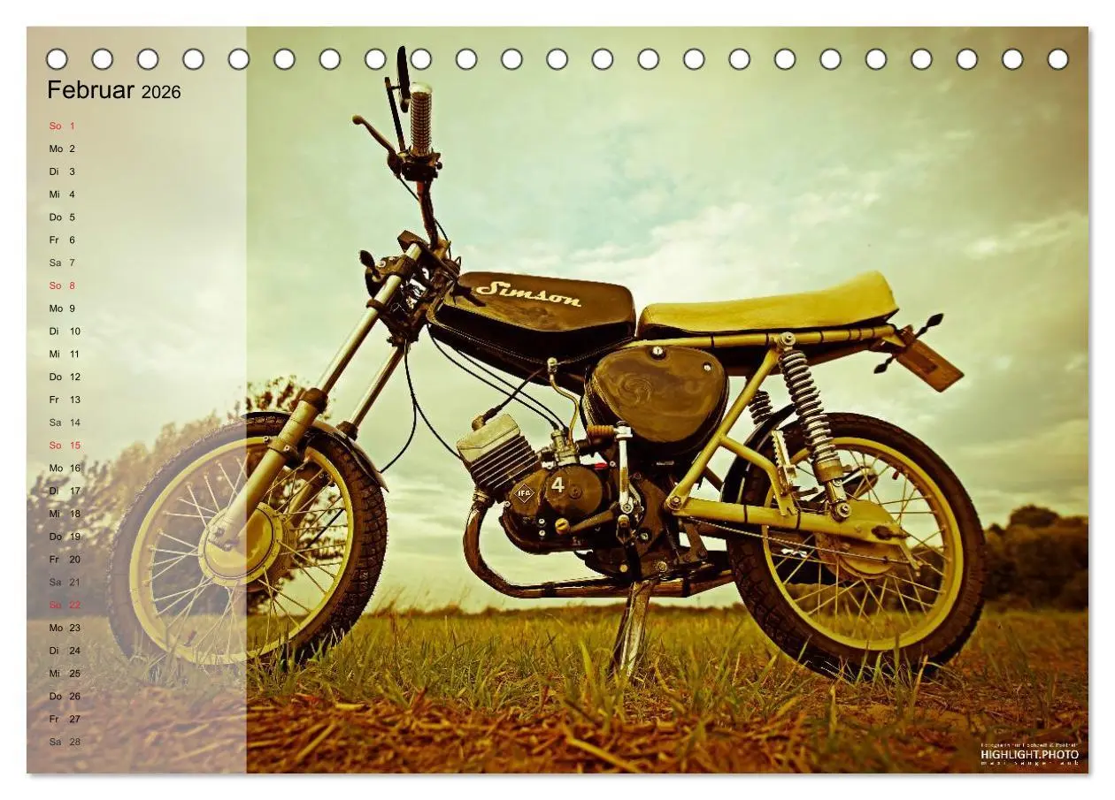 Bild: 9783516098921 | Simson S51 (Tischkalender 2026 DIN A5 quer), CALVENDO Monatskalender