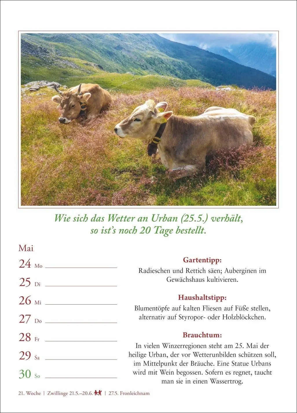 Bild: 9783840038921 | Bauernweisheiten Wochenkalender 2027 - Bauernregeln, Brauchtum,...