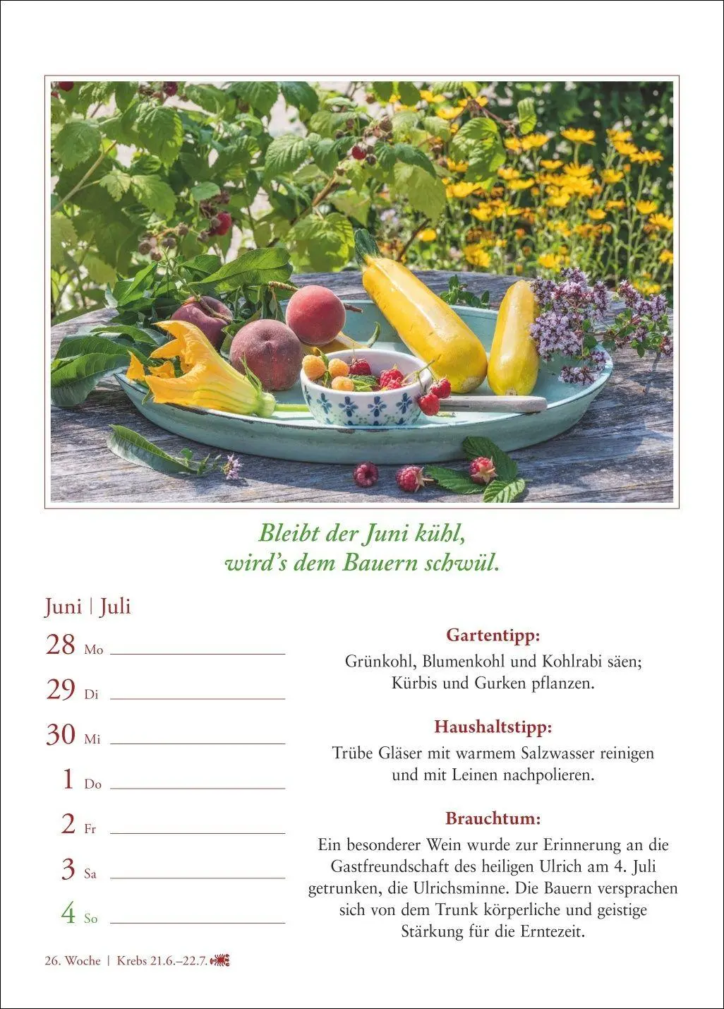 Bild: 9783840038921 | Bauernweisheiten Wochenkalender 2027 - Bauernregeln, Brauchtum,...