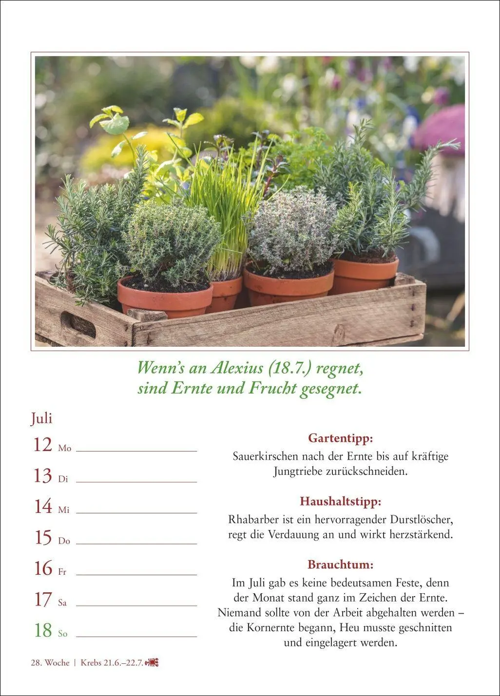 Bild: 9783840038921 | Bauernweisheiten Wochenkalender 2027 - Bauernregeln, Brauchtum,...