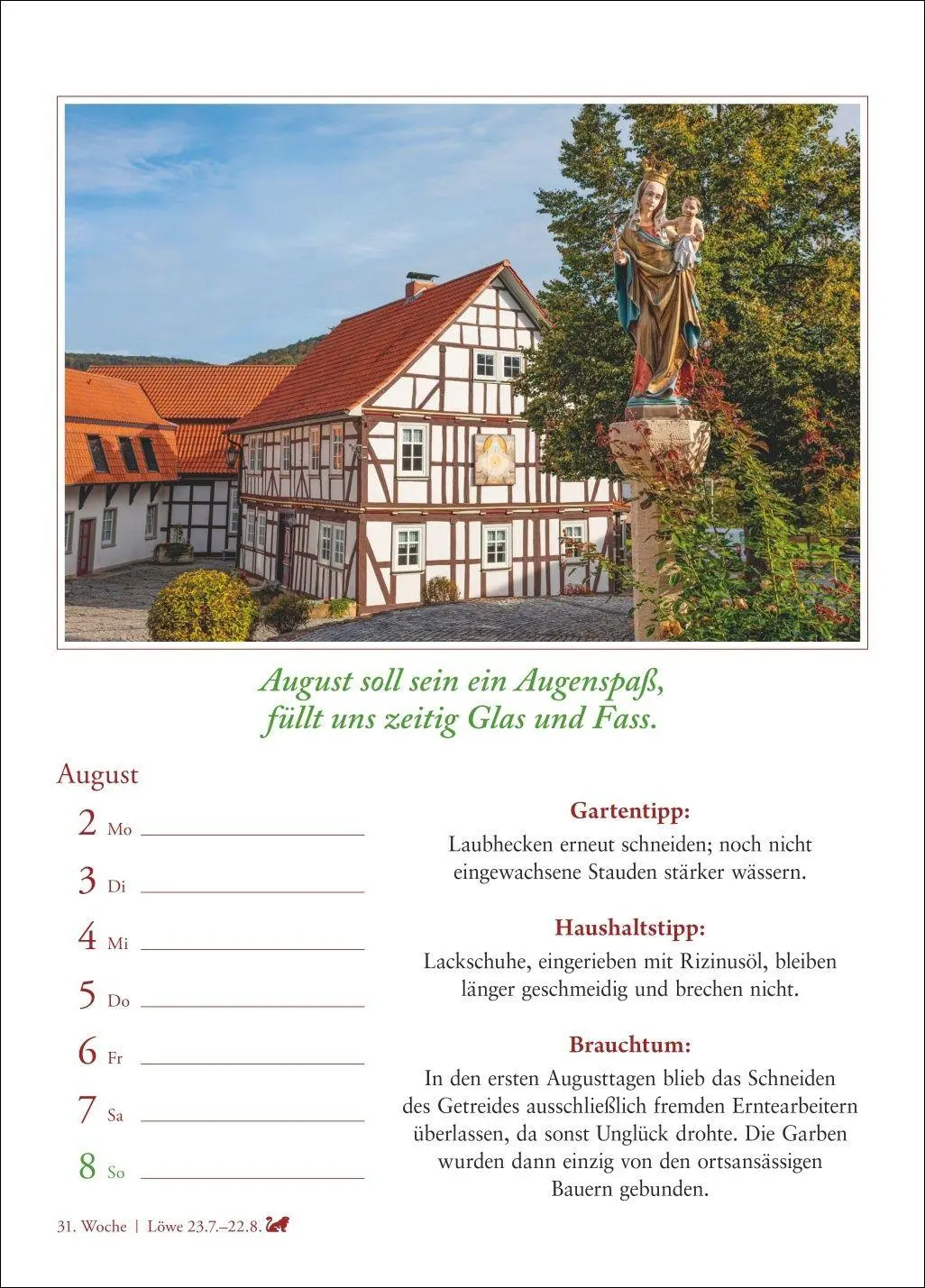 Bild: 9783840038921 | Bauernweisheiten Wochenkalender 2027 - Bauernregeln, Brauchtum,...