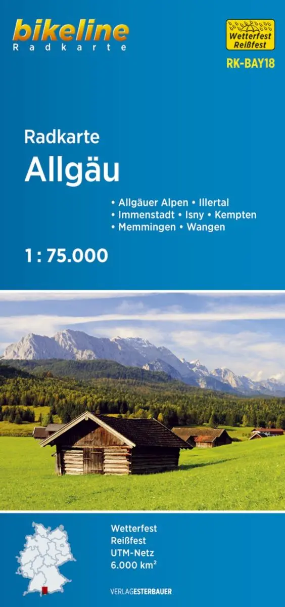 Cover: 9783850008921 | Radkarte Allgäu (RK-BAY18) 1:75.000 | Esterbauer Verlag | (Land-)Karte