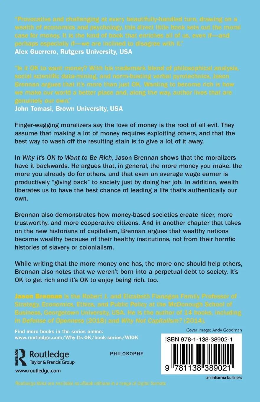 Rückseite: 9781138389021 | Why It's OK to Want to Be Rich | Jason Brennan | Taschenbuch | 2020