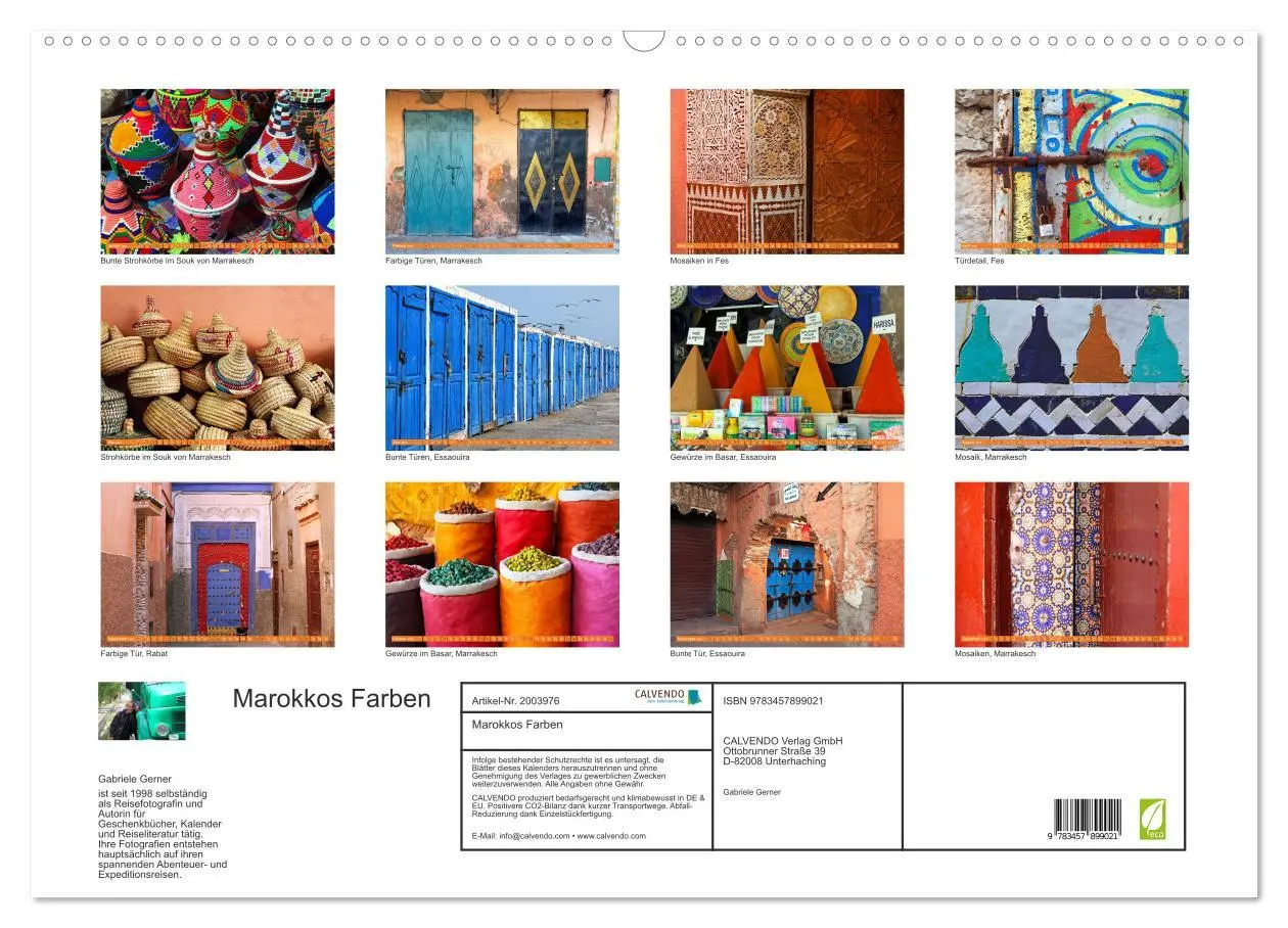 Bild: 9783457899021 | Marokkos Farben (Wandkalender 2026 DIN A2 quer), CALVENDO...