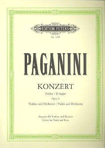 Cover: 9790014009021 | Concert 01 Op.6 | Nicolò Paganini | Buch | Edition Peters