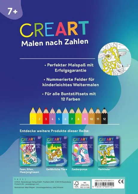 Bild: 9783473489121 | CreArt Malen nach Zahlen ab 7: Wilde Tiere | Maja Wagner | Taschenbuch
