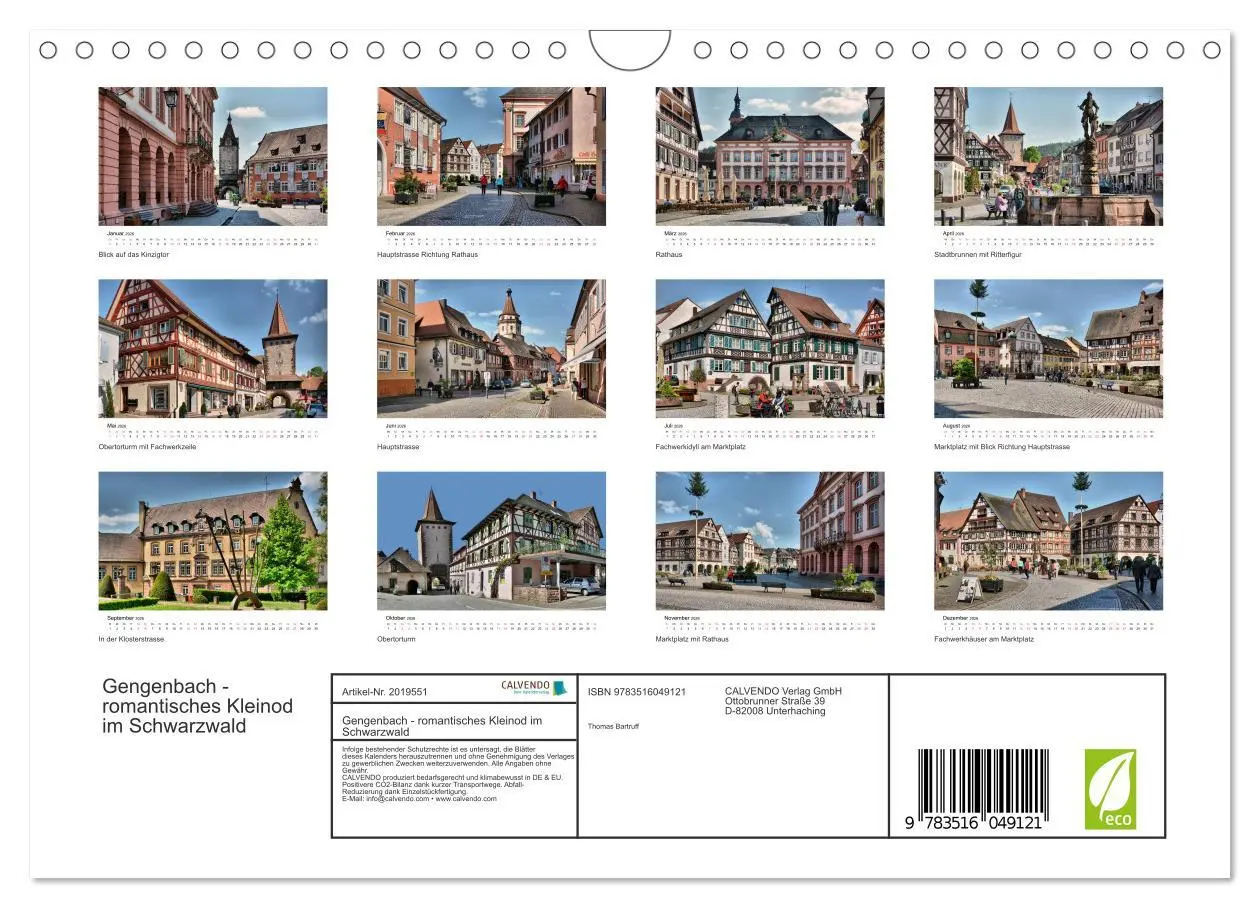 Bild: 9783516049121 | Gengenbach - romantisches Kleinod im Schwarzwald (Wandkalender 2026...