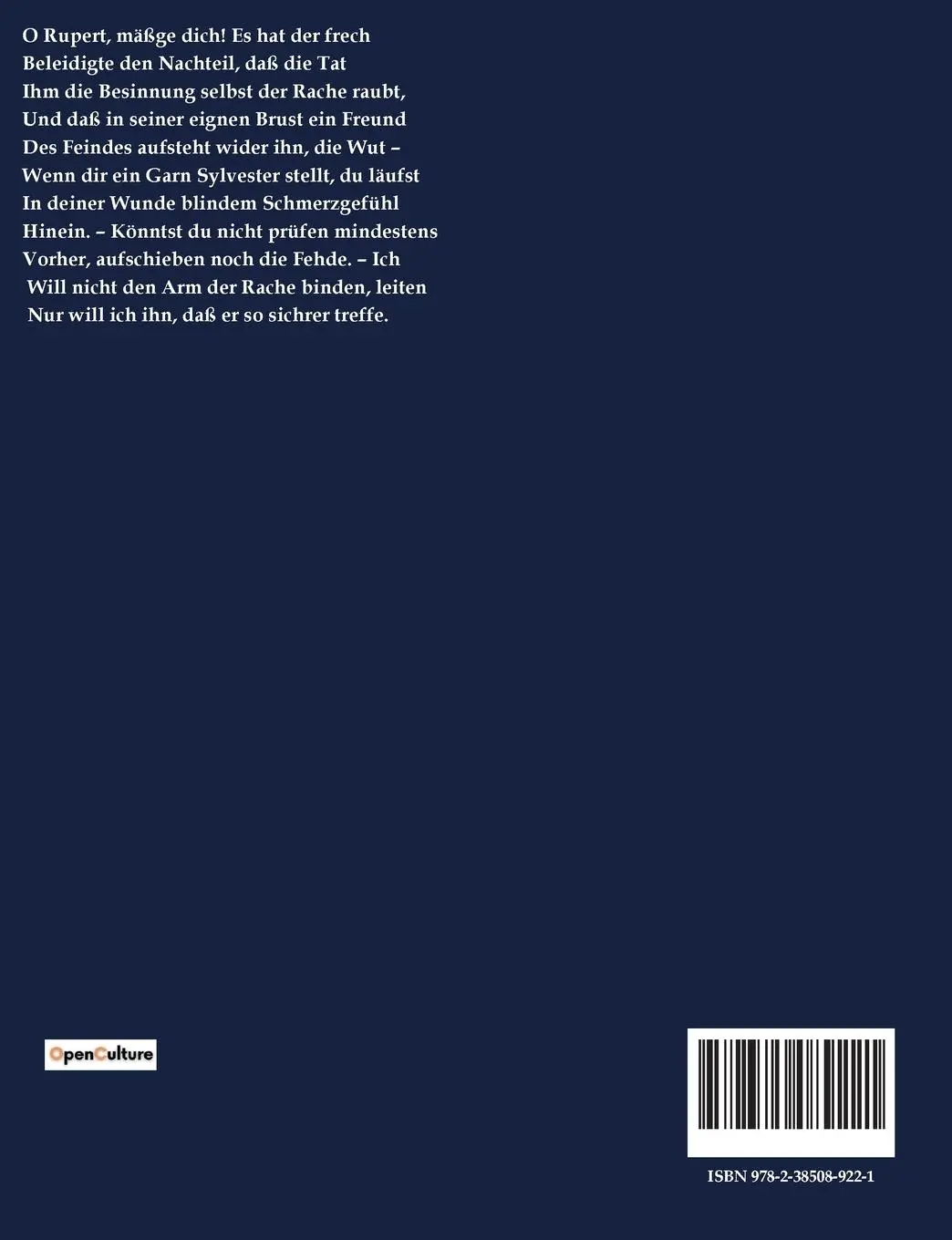 Rückseite: 9782385089221 | Die Familie Schroffenstein | Heinrich von Kleist | Taschenbuch | 2022