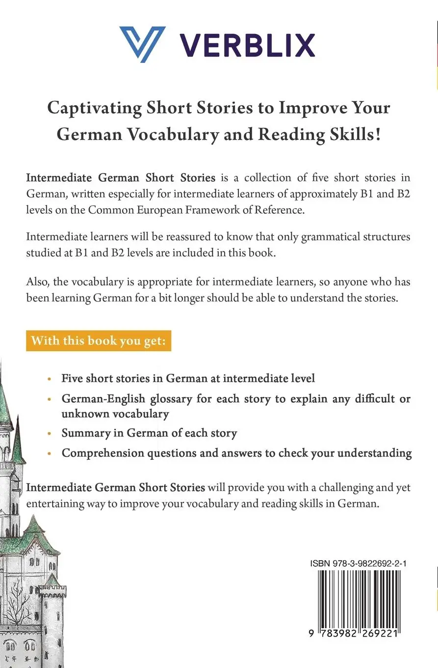Rückseite: 9783982269221 | Intermediate German Short Stories | Verblix | Taschenbuch | Englisch