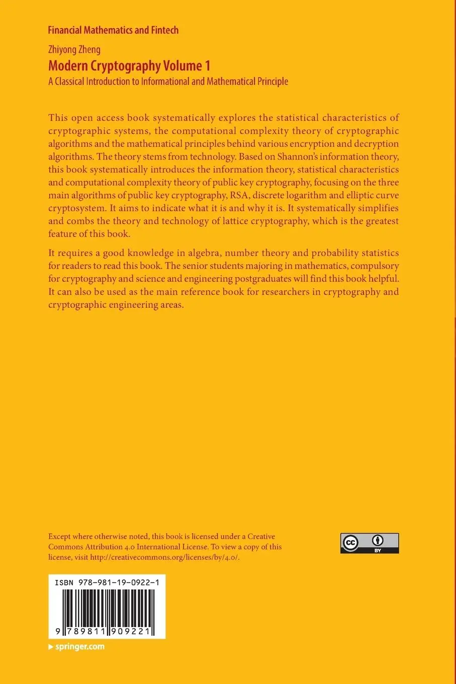 Rückseite: 9789811909221 | Modern Cryptography Volume 1 | Zhiyong Zheng | Taschenbuch | xi | 2022