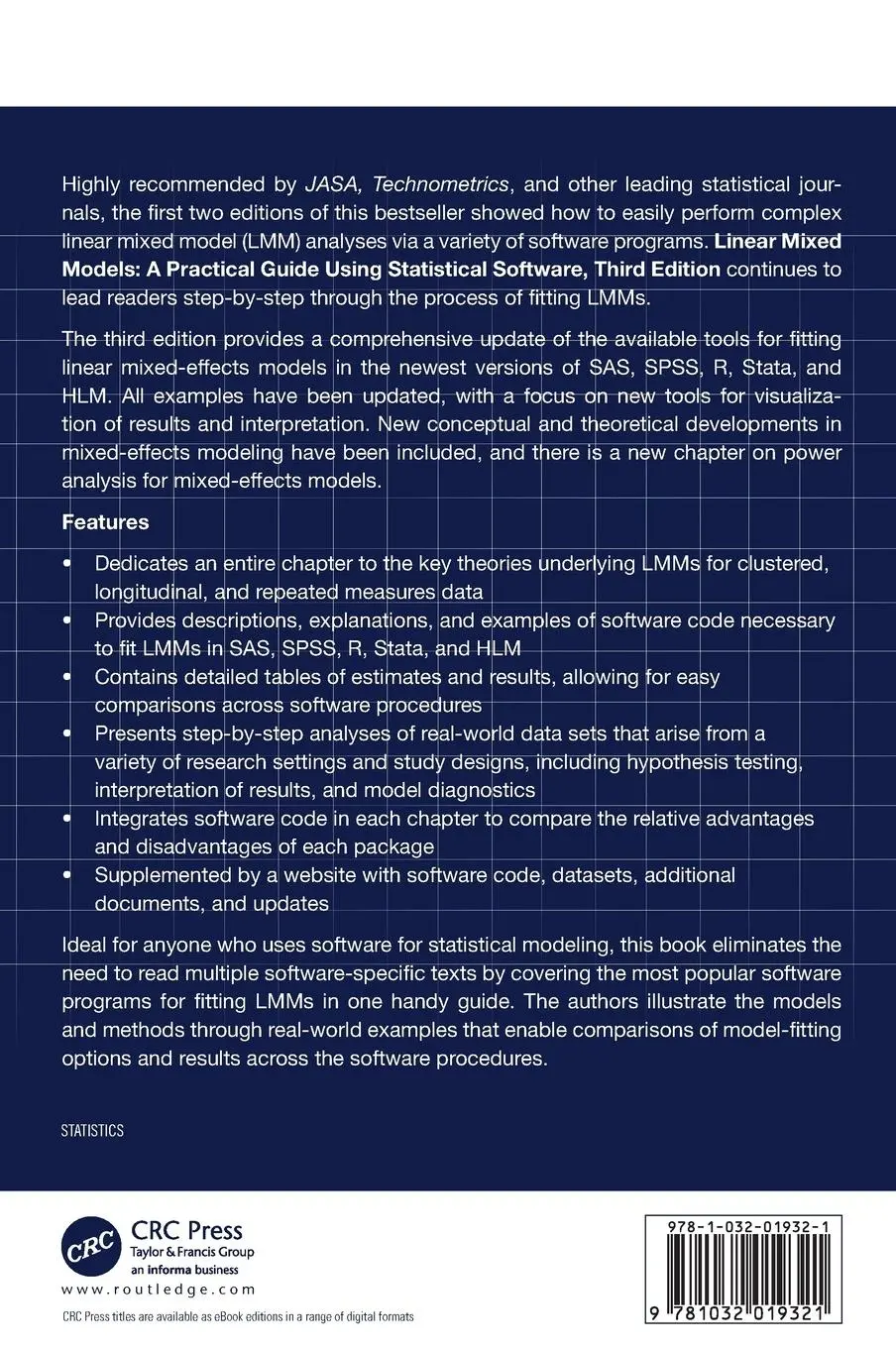 Rückseite: 9781032019321 | Linear Mixed Models | A Practical Guide Using Statistical Software