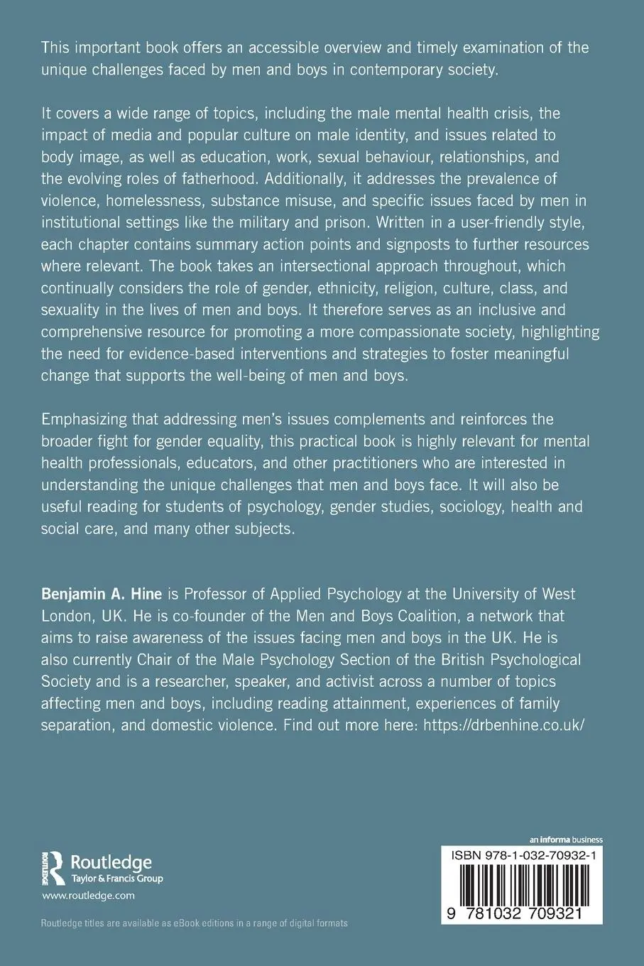 Rückseite: 9781032709321 | Current Issues Facing Men and Boys | A Case for Urgent Change | Hine